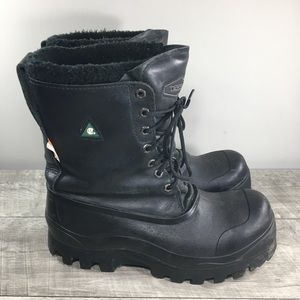 Terra Men's Work Lace Up Black Leather Composite Toe Safety Insulated Boots 8